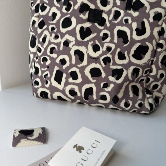Auth GUCCI leopard Hand Bag Tote Bag - Picture 6 of 11